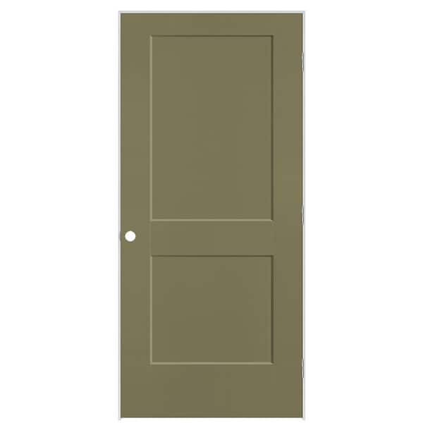 36 in. x 80 in. 2-Panel Logan Left-Hand Hollow Core Truly Olive Molded Composite Single Prehung Interior Door