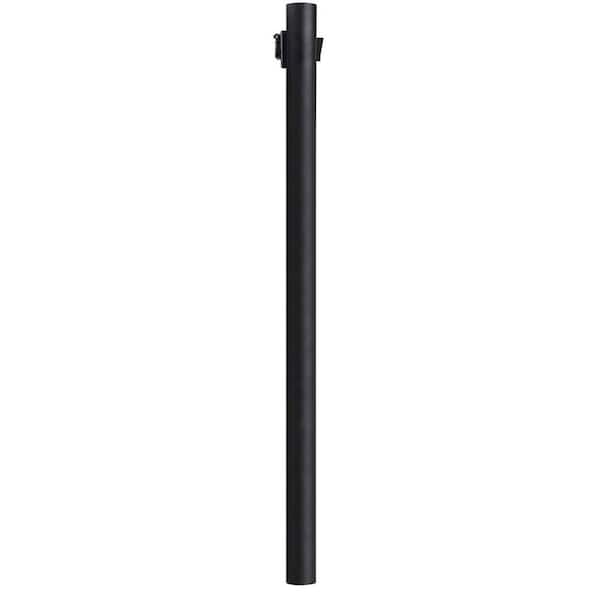 SOLUS 7 ft. Black Outdoor Direct Burial Lamp Post with Convenience ...