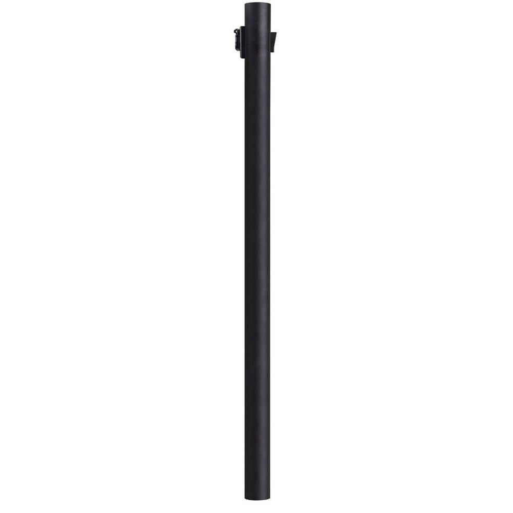 SOLUS 8 ft. Black Outdoor Direct Burial Lamp Post with Convenience Outlet and Dusk to Dawn Photo Sensor fits 3 in. Post Top