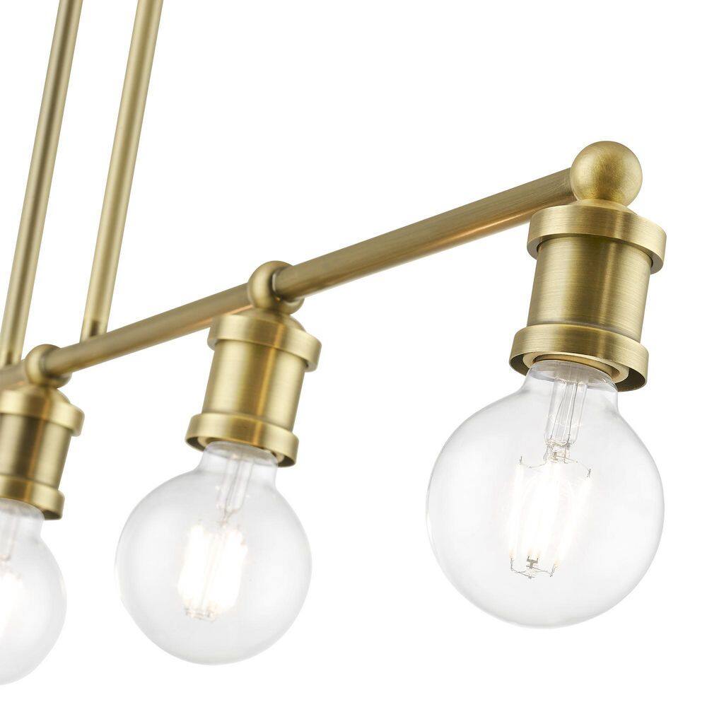 Lansdale Antique Brass 5-Light Linear Chandelier