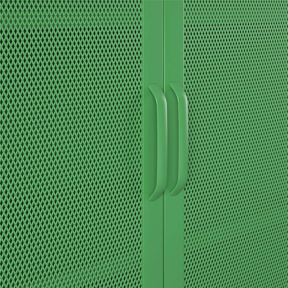 Kelly Green Metal Locker Style Bathroom Cabinet with Adjustable Shelves