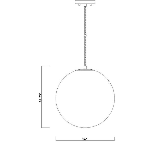 Designers Fountain - Circo 60-Watt 1-Light Matte White Modern Pendant Light with White Art Glass Shade and No Bulbs Included