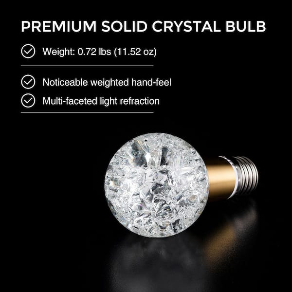 5-Watt Equivalent Fractured Globe Shaped E26/27 Crystal LED Light Bulb in Warm White (1-Pack)