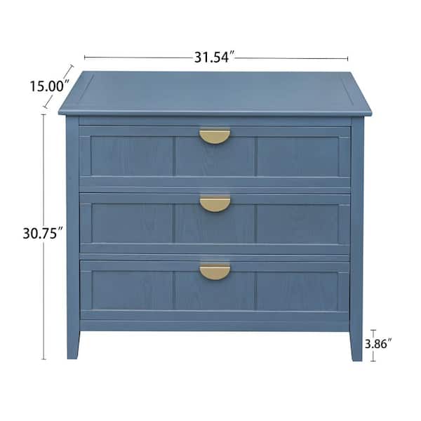 Mondawe 31.5 in. 3-Drawer  Cabinet, Blue