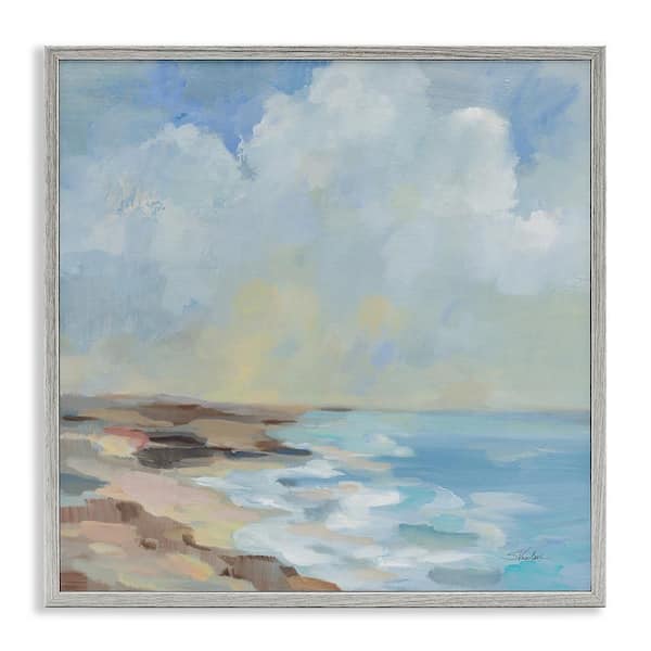 Stupell Industries By The Beach Shore by Silvia Vassileva Gray Framed Nature Giclee Art Print 24 in. x 24 in.