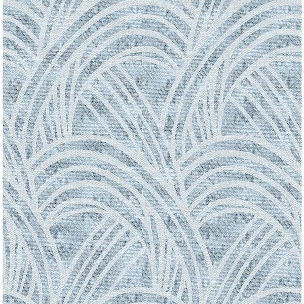 SCOTT LIVING Farrah Blue Geometric Strippable Non Woven Wallpaper