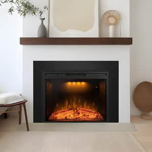 44.5 in. Electric Fireplace Inserts with Trim Kit, Adjustable Top Light and Flame Brightness, 750-Watt/1500-Watt, Black