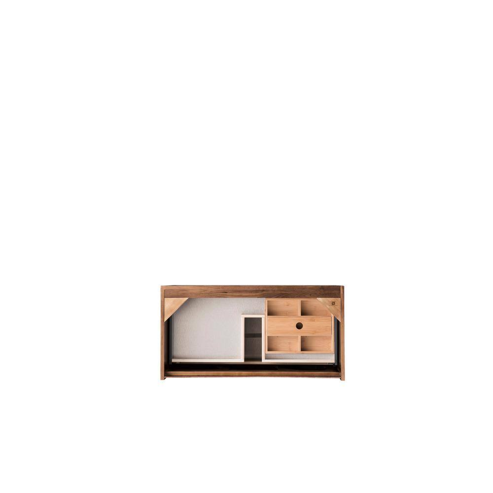 Mantova 35.4" Walnut and Black Single Vanity Base