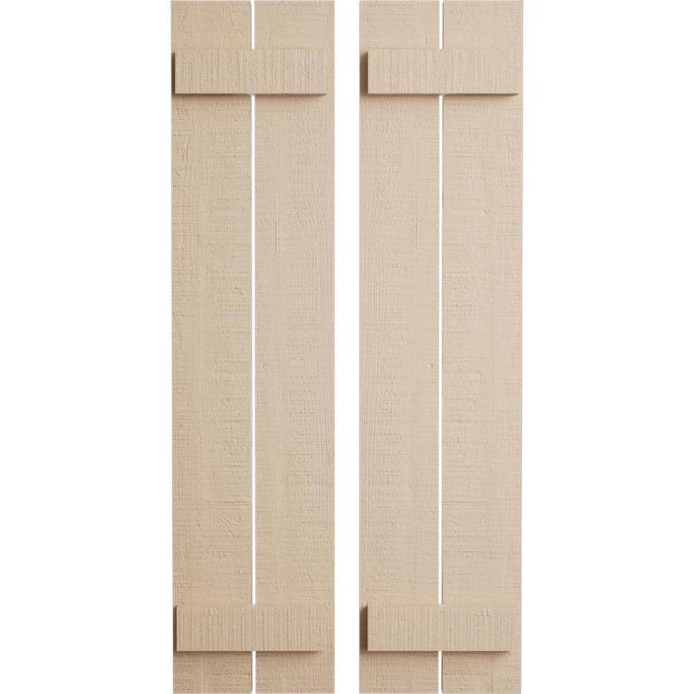 11.5 in. x 48 in. Timberthane Polyurethane 2-Board Spaced Board-n-Batten Rough Cedar Faux Wood Shutters Pair price history on PriceWatchPro