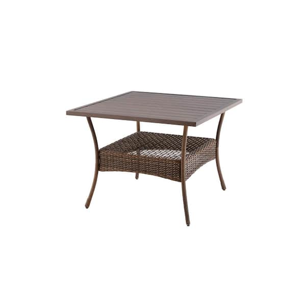 Photo 1 of Beacon Park Brown Steel Outdoor Patio High Coffee Dining Table