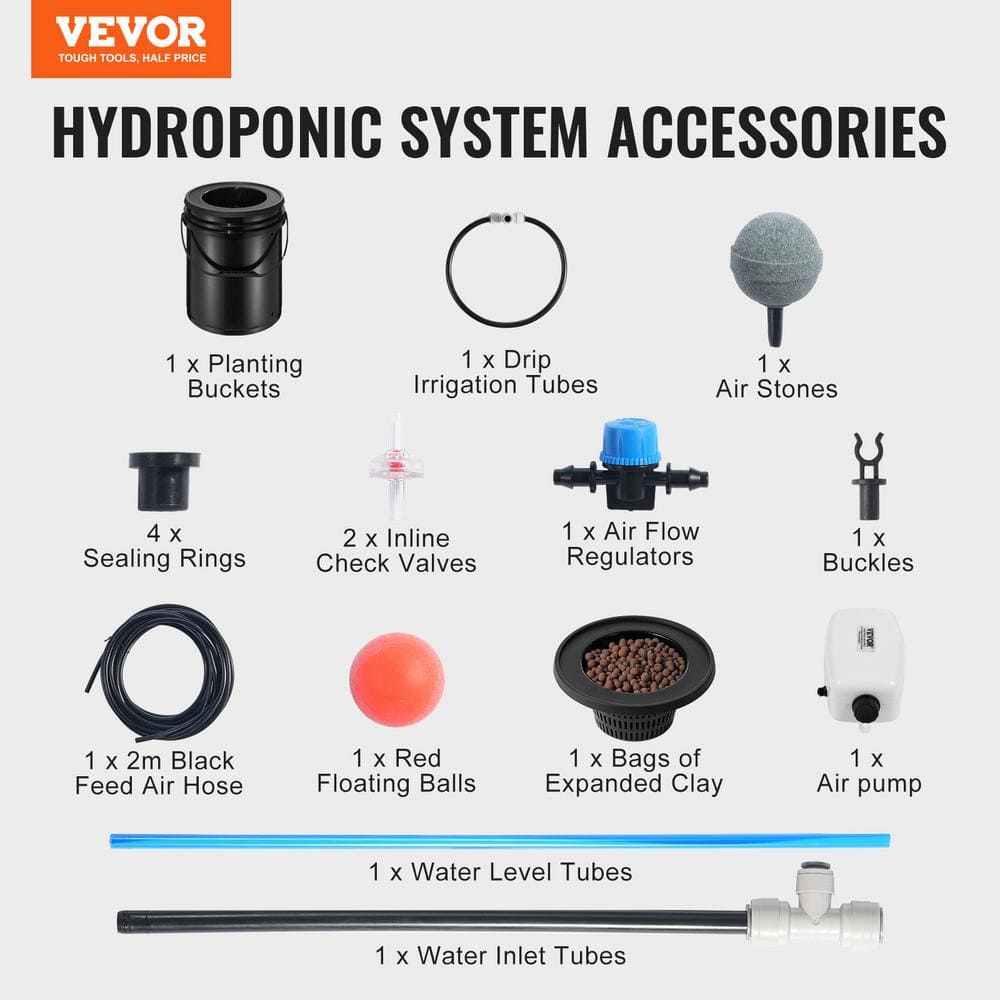 Black 5-Gallon Hydroponic Grow System with Air Pump