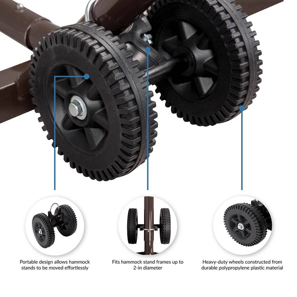 Universal Black Plastic Hammock Wheel Set for Easy Mobility