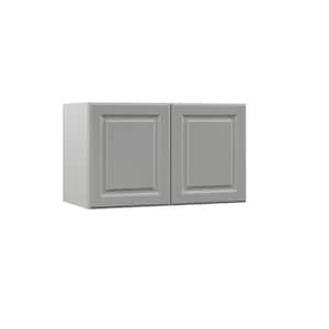 Designer Series Elgin Assembled 30x18x15 in. Deep Wall Bridge Kitchen Cabinet in Heron Gray