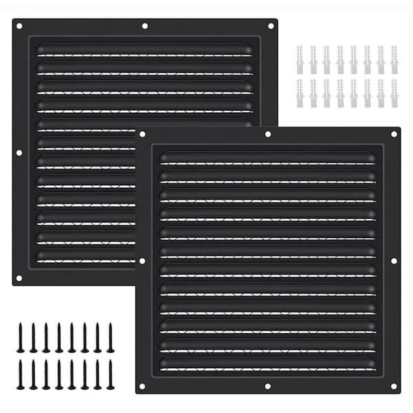 10 x 10 Aluminum Attic Shed Gable Vents with Screen for Home Garage Wall Ventilation 2-Pieces Black Rectangular