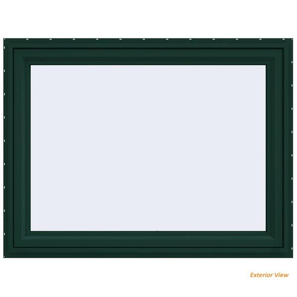 JELD-WEN 47.5 in. x 35.5 in. V-4500 Series Green Painted Vinyl Awning Window with Fiberglass Mesh Screen