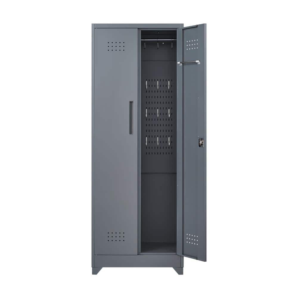 Metal Outdoor Storage Cabinet in 24 in. W x 16 in. D x 65 in. H Broom Storage Cabinet, Garage Storage Cabinet price history on PriceWatchPro