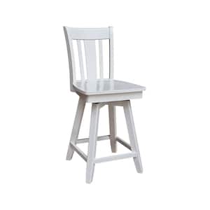 San Remo Solid Wood White Swivel Counter Height Stool – 24 in.