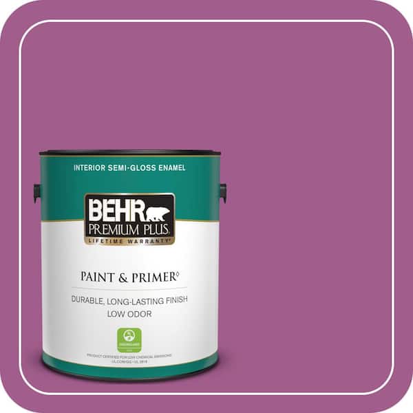 BEHR PREMIUM PLUS 1 gal. #P110-6 Wild Berry Semi-Gloss Enamel Low Odor Interior Paint & Primer