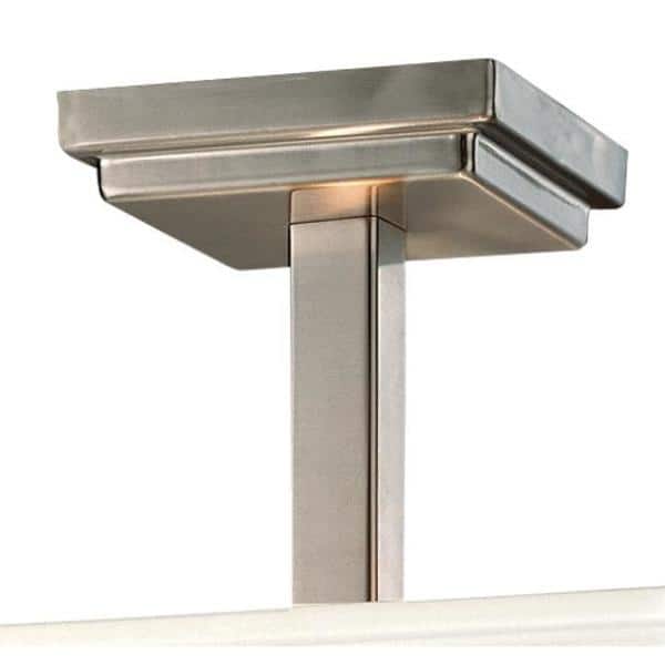 Elegant Brushed Nickel 2-Light Indoor/Outdoor Semi-Flush Mount with White Glass Shade
