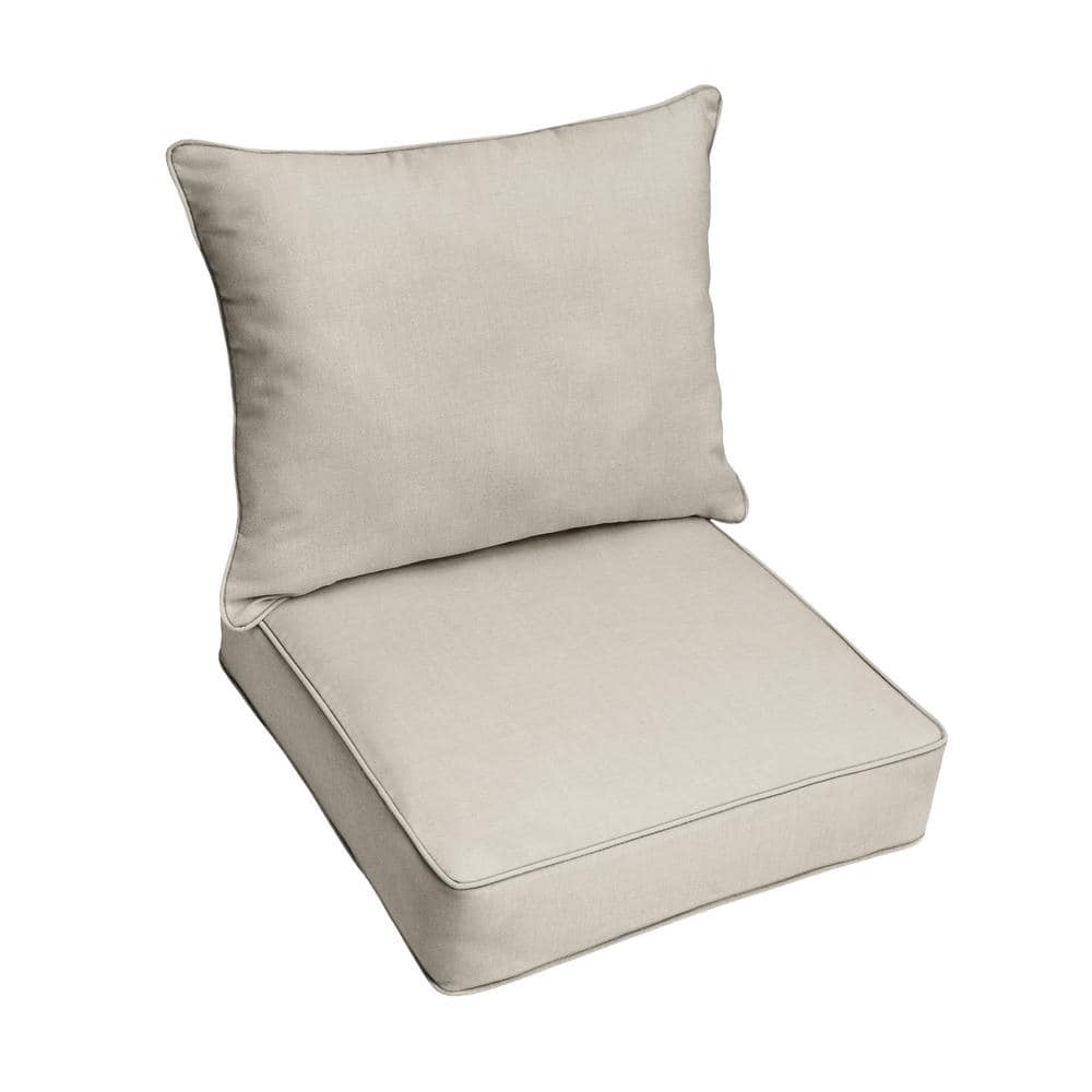 23 in. x 25 in. x 5 in. Deep Seating Outdoor Pillow and Cushion Set in Sunb