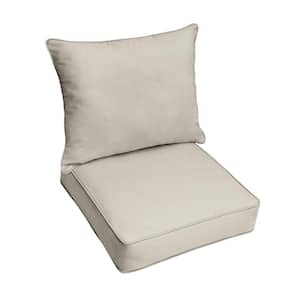 23 in. x 25 in. x 5 in. Deep Seating Outdoor Pillow and Cushion Set in Sunbrella Essential Flax