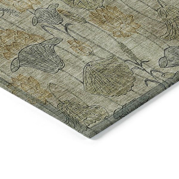 Chantille Machine Washable Indoor/Outdoor Abstract ACN2128 Khaki 8 ft. x 10 ft. Area Rug