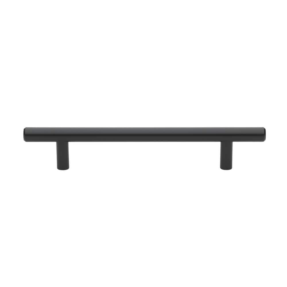 Matte Black Solid Steel Modern Cabinet Bar Pulls, 7.38" Length