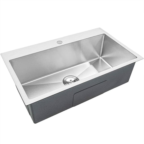 almond Golden Vantage Handmade All-in-One Stainless Steel 33 in. x