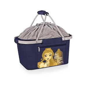 28 oz. Navy Beauty and the Beast Metro Basket Collapsible Tote Cooler