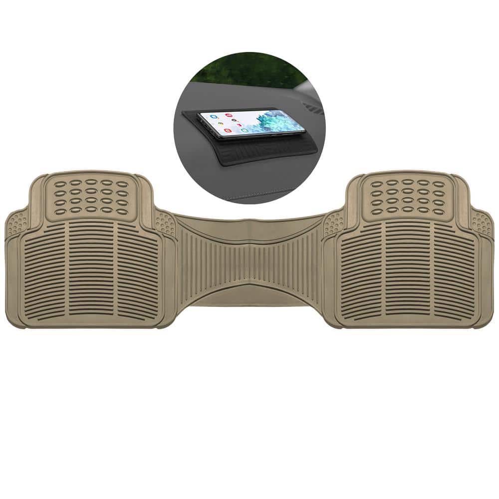FH Group Beige Heavy-Duty High Quality Vinyl Car Floor Mats - Universal Fit for Cars, SUVs, Vans and Trucks - Rear