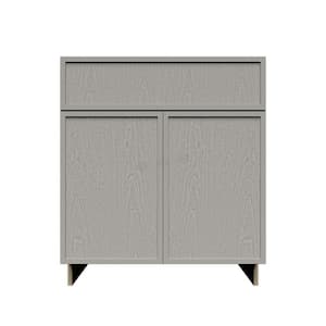 Slim Shaker 33 in. Sink Base Bath Vanity Cabinet without Top in Gray Assembled