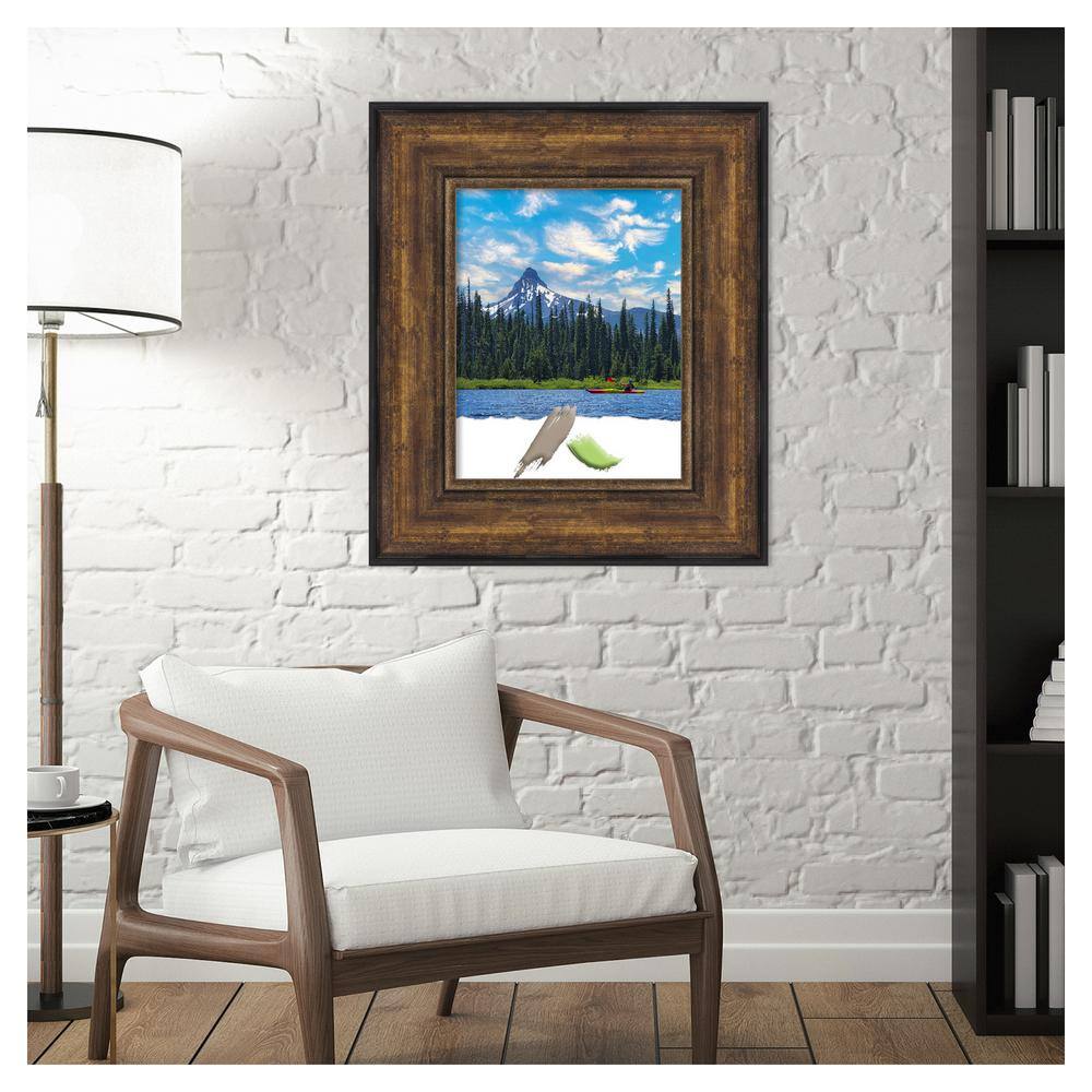 Antiqued Bronze and Black Polystyrene Rectangular Wall Frame
