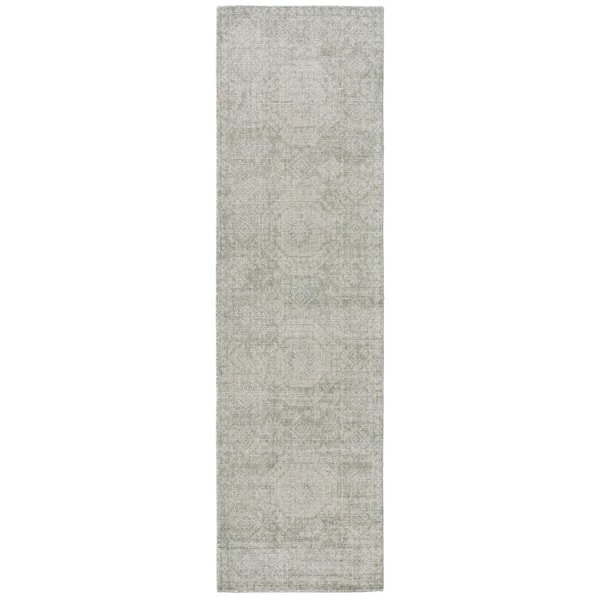 Maharaja 2 ft. x 8 ft. Sage/Green Oriental Runner Rug