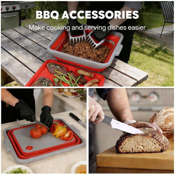 FEASTO 9-Piece Multifunctional Collapsible BBQ Prep Tub with
