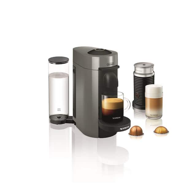 Nespresso DeLonghi Vertuo Plus Grey Single Serve Coffee Maker and Espresso Machine with Aeroccino Milk Frother
