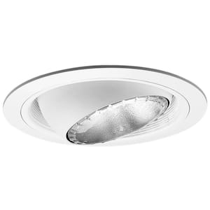 6 in. White Recessed Ceiling Light Trim with Regressed Adjustable Eyeball