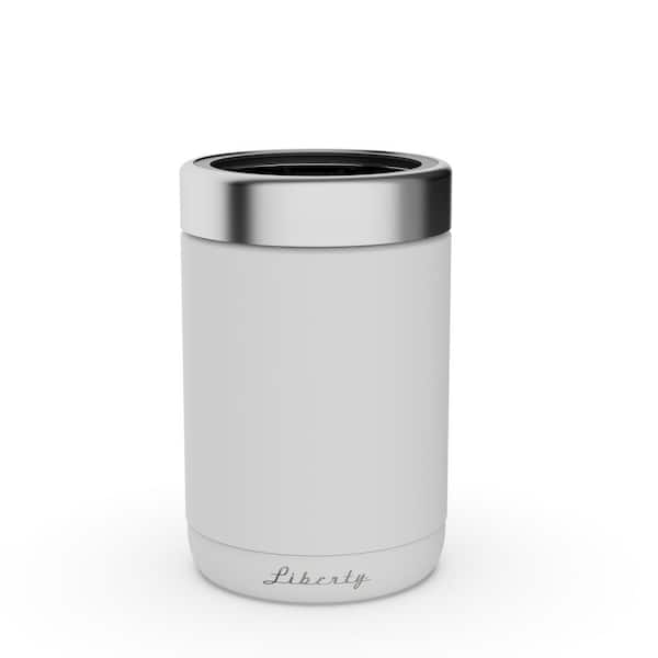 Liberty 12 oz. Flat White Insulated Stainless Steel Can Cooler
