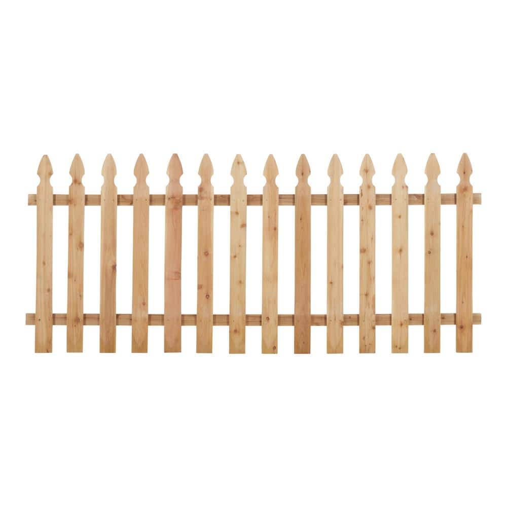 3-1/2 ft. x 8 ft. Cedar Spaced French Gothic Fence Panel 318736 - The Home  Depot, image size:1000x1000
