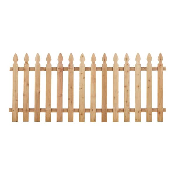 3-1/2 ft. x 8 ft. Cedar Spaced French Gothic Fence Panel