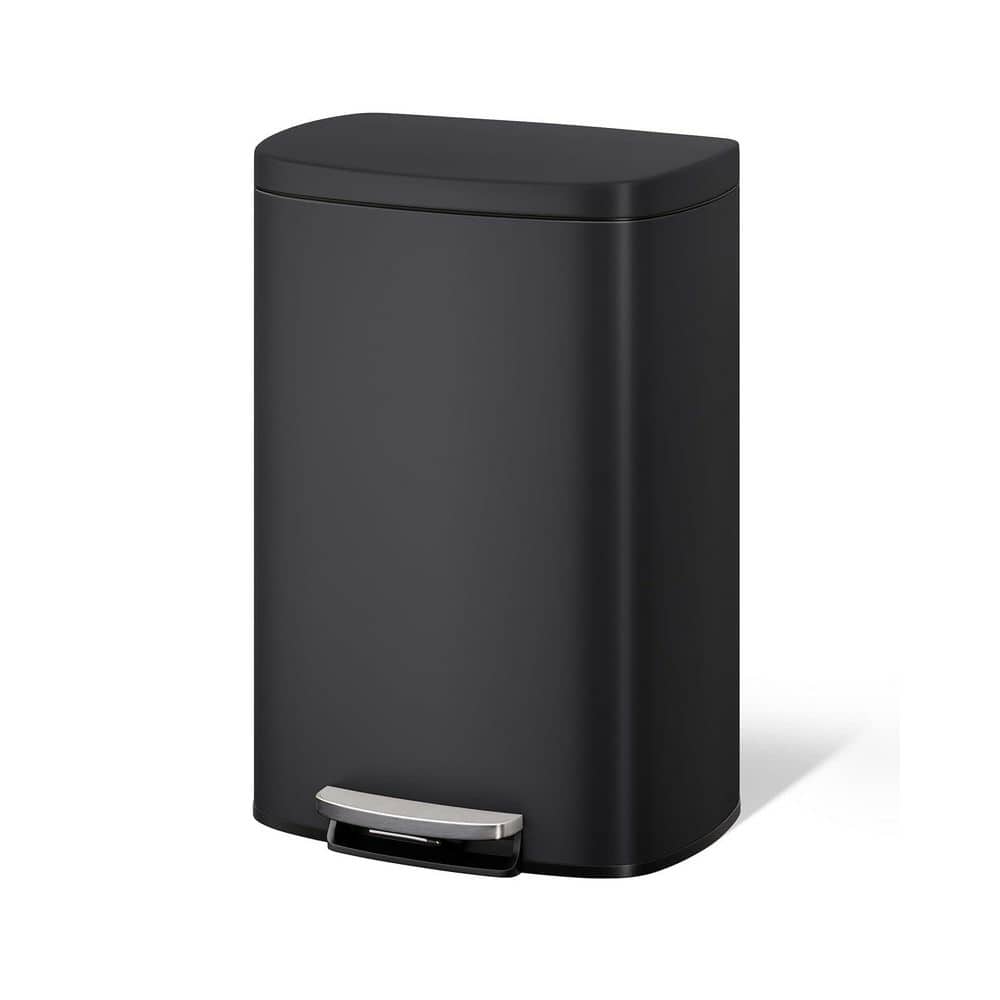 13 Gal. Black Stainless Steel Step-On Pedal Kitchen Trash Can with Soft Close Lid, Rear Handle, Removable Inner Bucket price history on PriceWatchPro