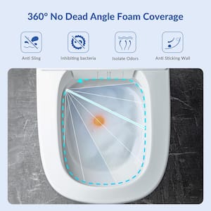 Elongated Chair Height Smart Toilet Bidet in White with Auto Open, Auto Close, Foot Sensor and Cleaning Foam Dispenser