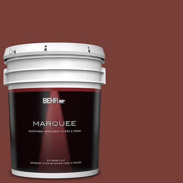 BEHR MARQUEE 5 gal. #BXC-76 Florence Red Flat Exterior Paint & Primer