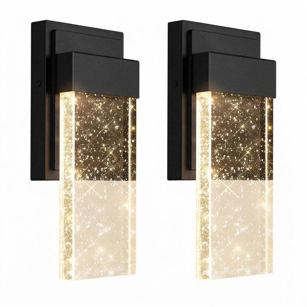 LED Crystal Bubble Glass Black Outdoor Wall Sconce Waterproof Porch Front Door Wall Pack Light Fixtures price history on PriceWatchPro