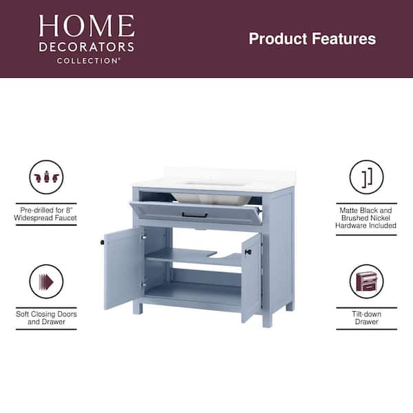 Home Decorators Collection Hanna 36 in. Single Sink Spruce Blue