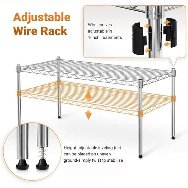 Chrome 4-Tier Heavy Duty Steel Garage Storage Shelving Unit (20 shops in. W x 32 in. H