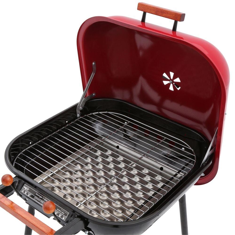 Americana Red and Black 25'' Charcoal Grill with Wheels