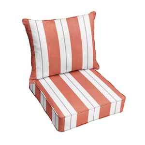22.5 x 22.5 x 22 Deep Seating Indoor/Outdoor Pillow and Cushion Chair Set in Sunbrella Relate Persimmon