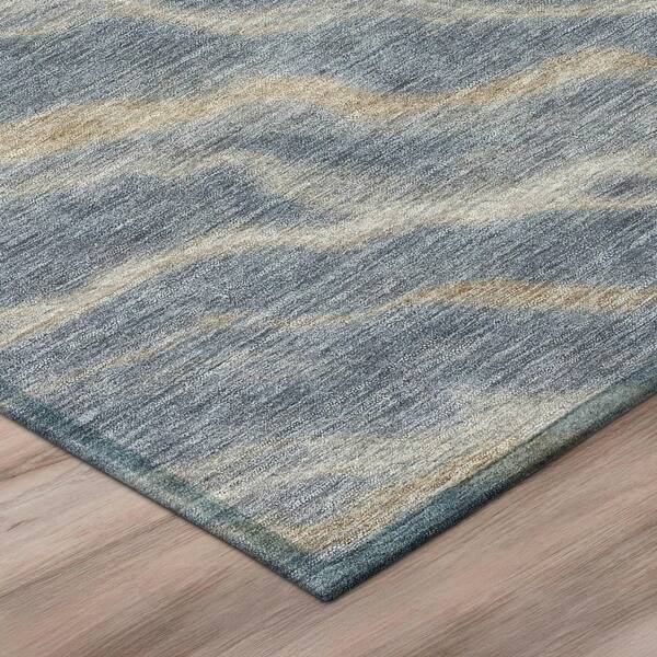 Chantille Machine Washable Indoor/Outdoor Abstract ACN2953 Denim 10 ft. x 14 ft. Area Rug