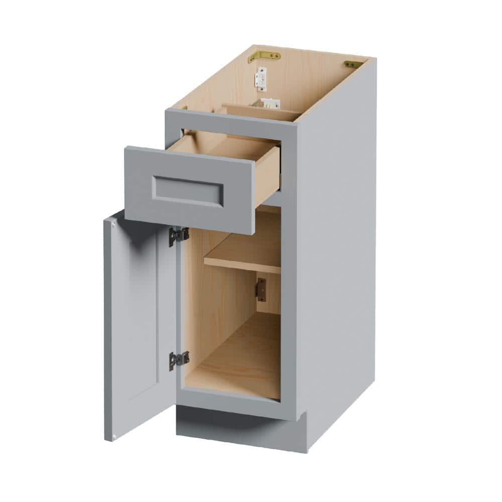 15 inch W x 24 inch D x 34. inch H Gray Shaker Base Cabinet with Soft-Close Door price history on PriceWatchPro