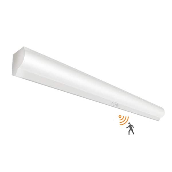4 ft. 48 in. Linear White Integrated LED Ceiling Strip Light Stairwell Light With Motion Sensor High 6600 Lumens, 5000K